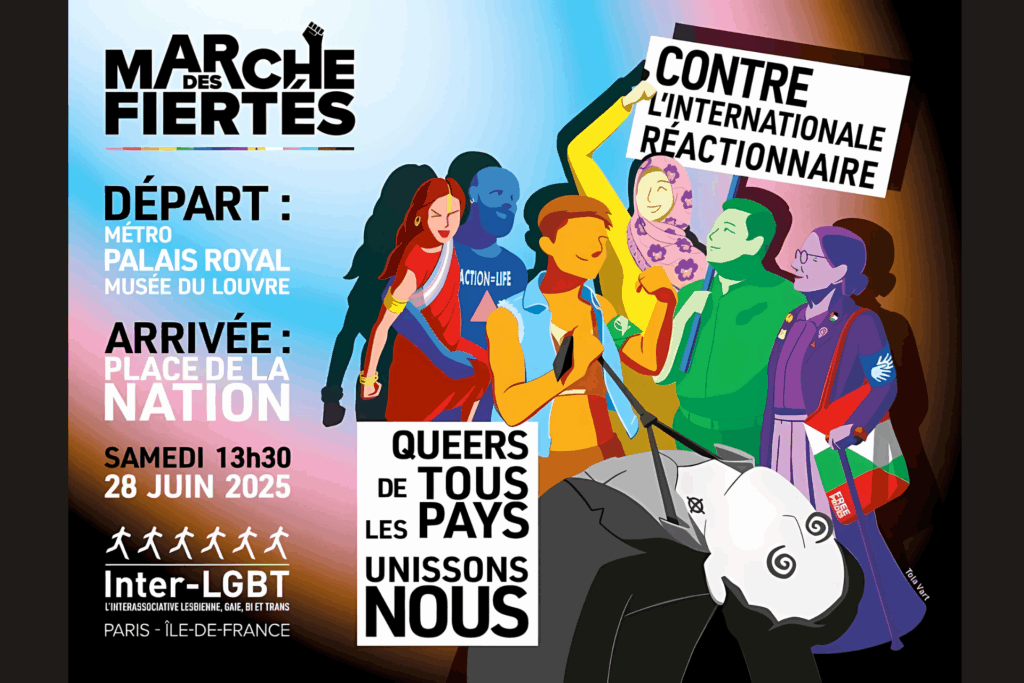 Das Demo-Plakat vom Pariser CSD 2025