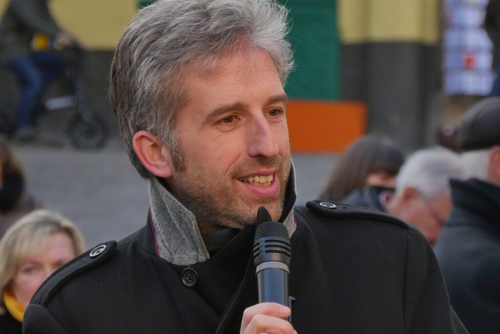 Der Tübinger Oberbürgermeister Boris Palmer 2019 bei der Eröffnung eines Schokoladenfestivals